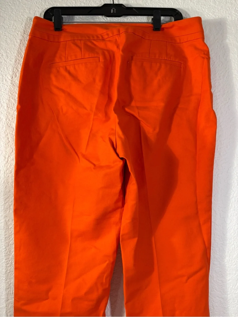 Ann Taylor Curvy Orange Cuffed Cropped Pants Women 12 Cotton Stretch Capri